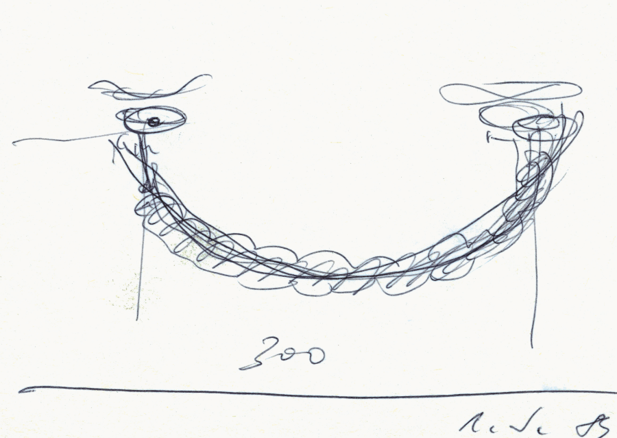 Roman Signer, Skizze zu einer Installation mit Ballonen, 1984, © Roman Signer