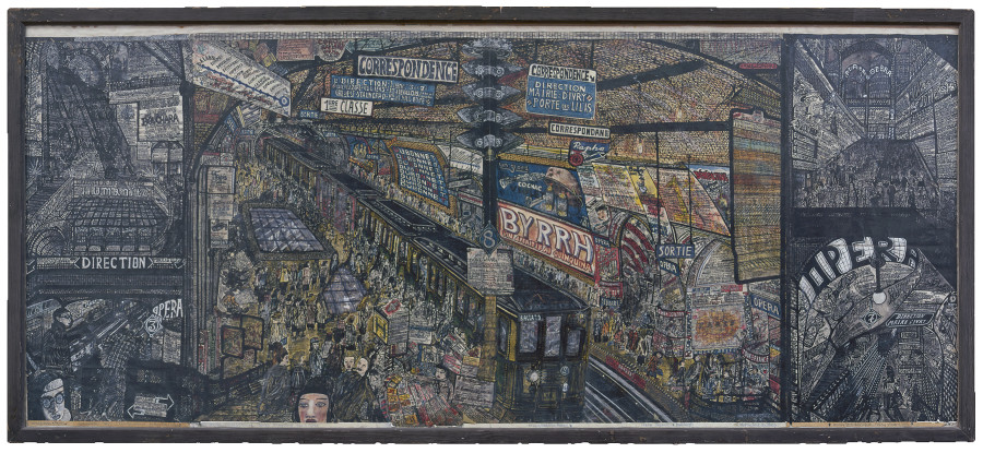 Parnasky Culture, 1972, oil on fibreboard, 70 x 142 cm, Collection de l’Art Brut, Lausanne photo : AN – Collection de l’Art Brut, Lausanne
