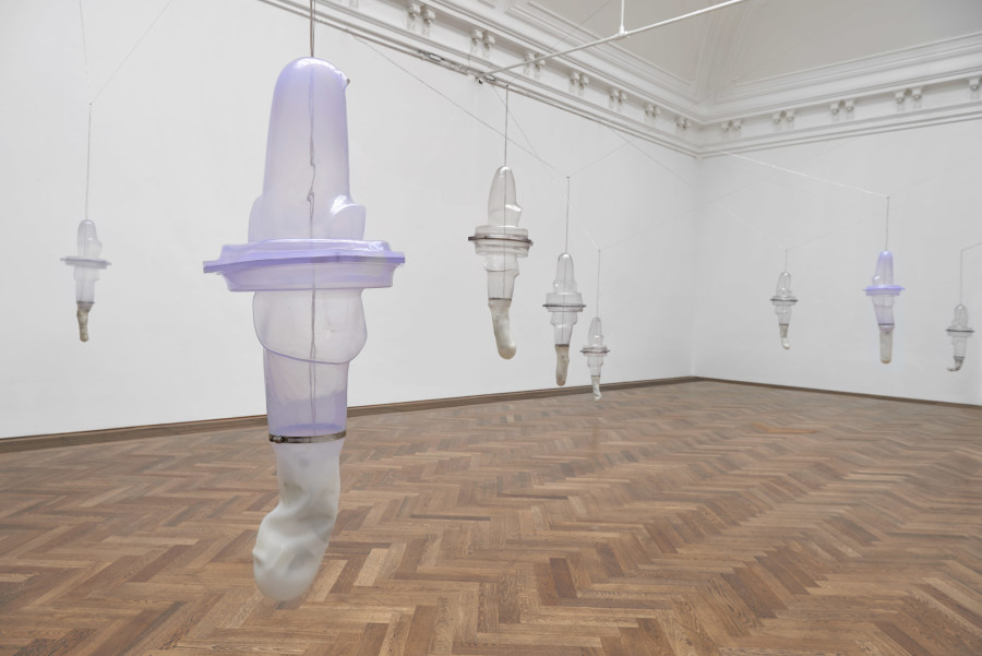 Exhibition view, Berenice Olmedo, Hic et Nunc, Kunsthalle Basel, 2022. Photo: Philipp Hänger / Kunsthalle Basel. All works courtesy the artist and Jan Kaps, Cologne