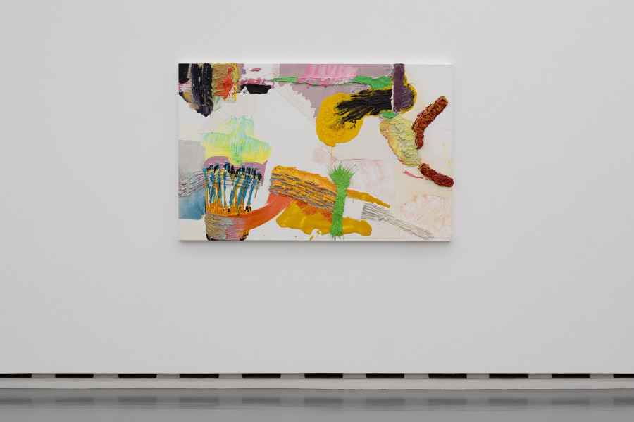 Installationsansicht Davor · Darin · Danach. Die Sammlung im Wandel, 15.5.–7.8.2022, Aargauer Kunsthaus, Aarau. Pia Fries (*1955). lumnes, 1995/1996, Öl auf Holz, 110 x 170 cm. Aargauer Kunsthaus, Aarau. Foto: ullmann.photography