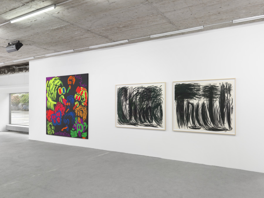 Judith Bernstein, GASLIGTING UNIVERSE, Installation view, Karma International, Zurich 2022. Photo credit: © Annik Wetter. Courtesy of the artist and Karma International Zurich © Judith Bernstein