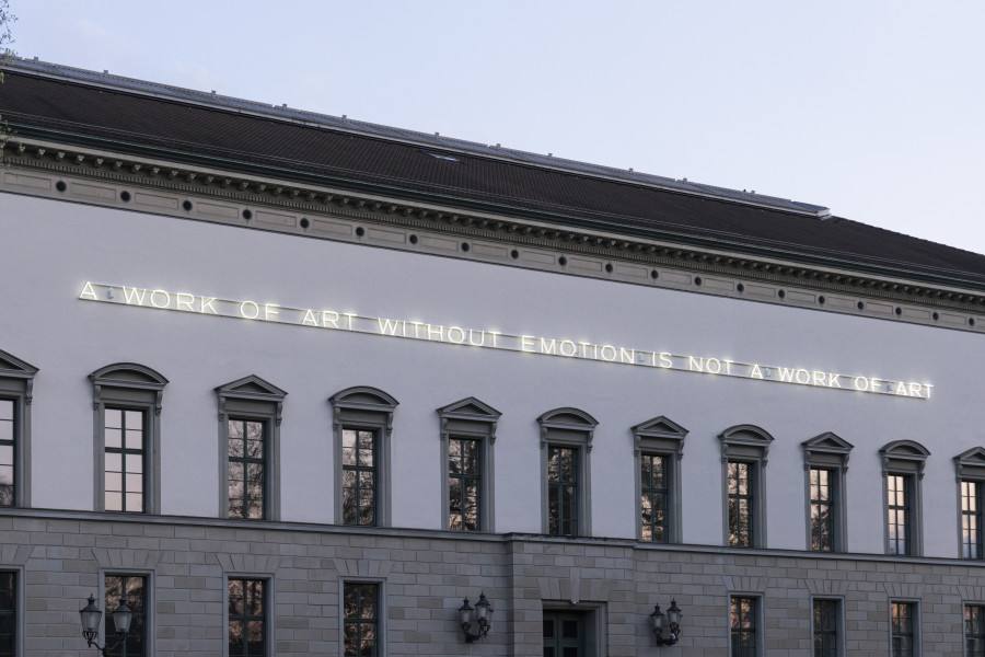 Bethan Huws, Untitled (A WORK OF ART WITHOUT EMOTION IS NOT A WORK OF ART / ARE YOU SURE?), 2020/2021, Kunst Museum Winterthur, Schenkung des Galerievereins, Freunde Kunst Museum Winterthur, 2021, ©2021, Bethan Huws / ProLitteris, Zurich Photos: Reto Kaufmann