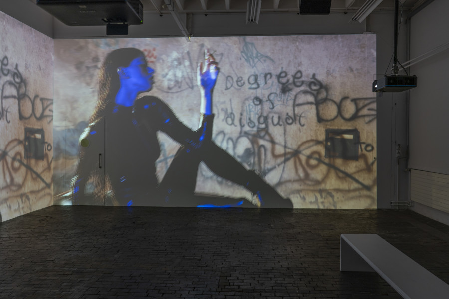 Vue d’exposition de Dialogue of the Dogs de Will Benedict au Centre d’Art Contemporain Genève (15.10.2022‒18.12.2022). © Centre d’Art Contemporain Genève. Photo : Julien Girard