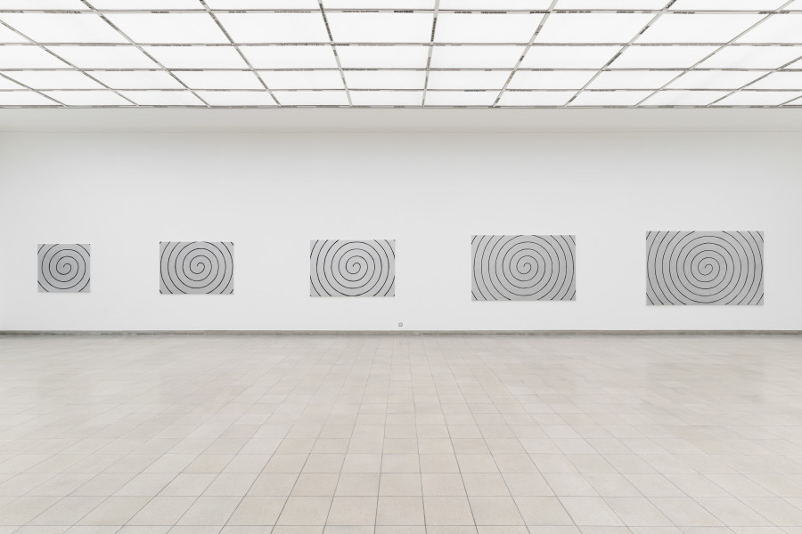 Spiral 1 – Spiral 19 2022 (19 paintings) Marker and acrylic on canva, Courtesy the artist and Weiss Falk, Basel / Zurich