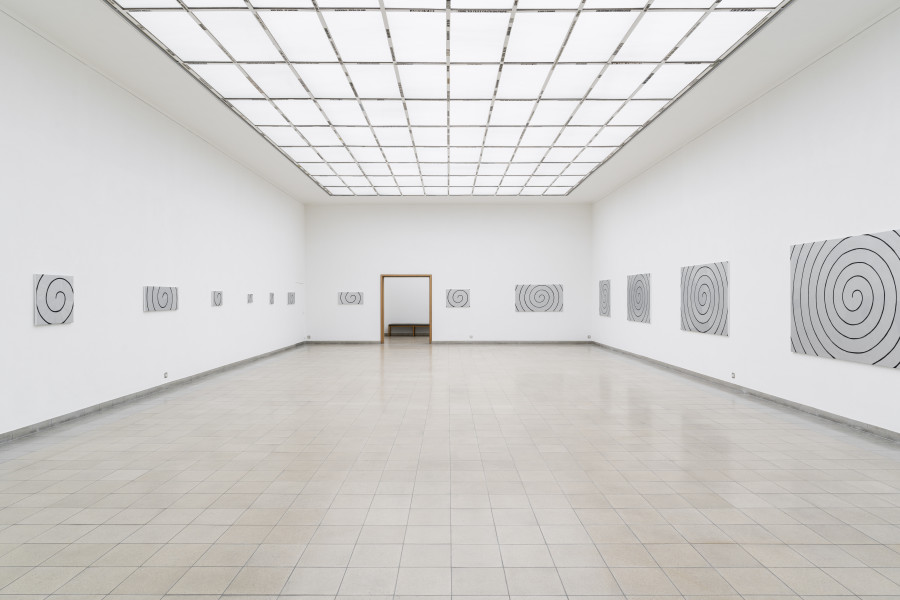 Spiral 1 – Spiral 19 2022 (19 paintings) Marker and acrylic on canva, Courtesy the artist and Weiss Falk, Basel / Zurich