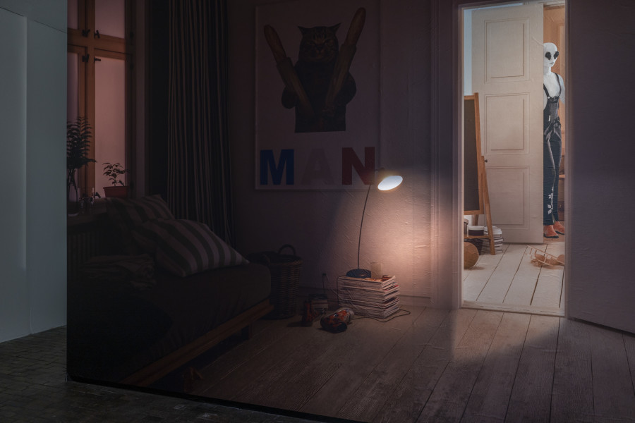 Vue d’exposition de Dialogue of the Dogs de Will Benedict au Centre d’Art Contemporain Genève (15.10.2022‒18.12.2022). © Centre d’Art Contemporain Genève. Photo : Julien Girard