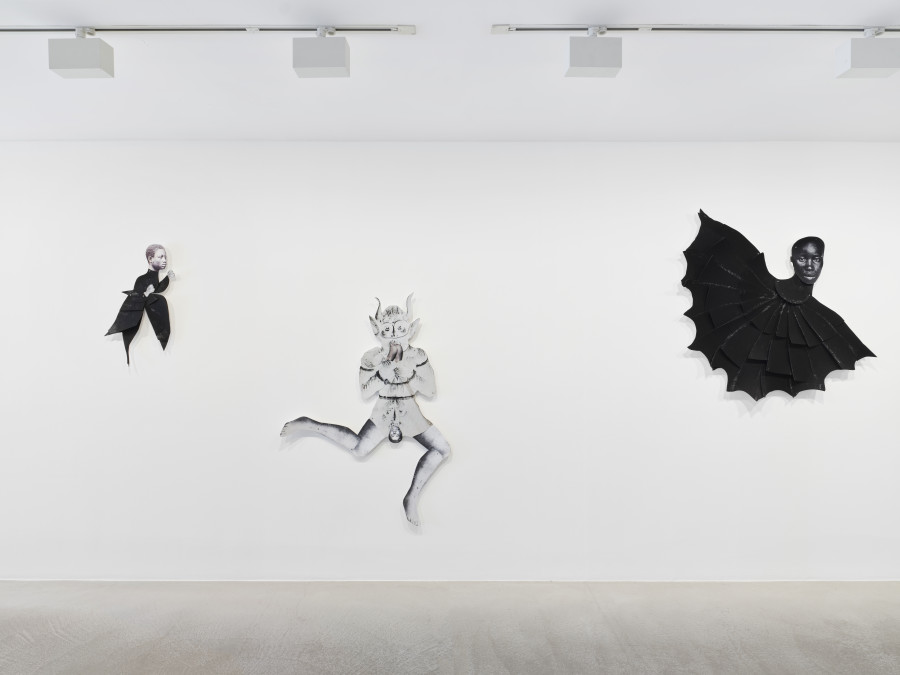 Frida Orupabo, Closed Fists, A Warm Meal and Batwoman, 2021. Installation view Frida Orupabo – I have seen a million pictures of my face and still I have no idea, Fotomuseum Winterthur © Fotomuseum Winterthur / Conradin Frei