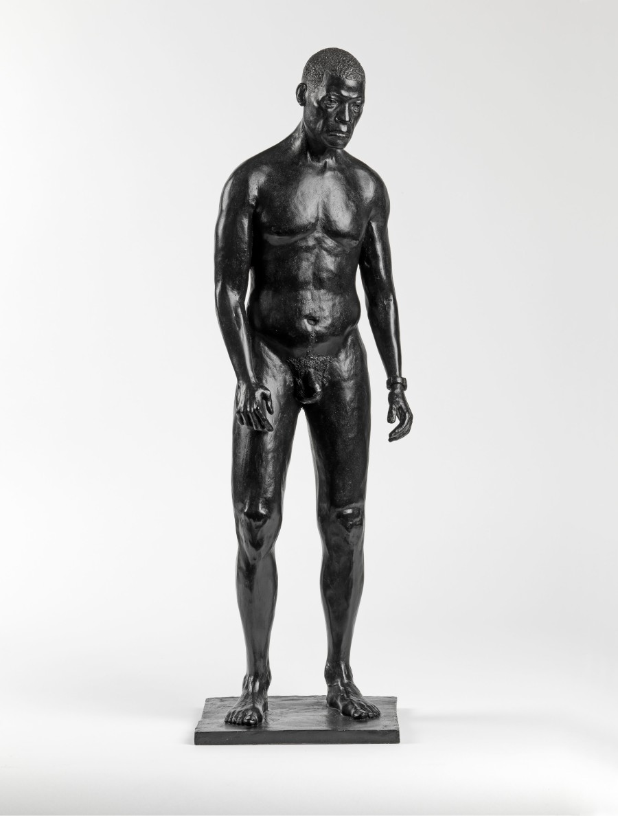 Thomas J Price, Corrance Road, Figure 1, 2008, Bronze, 60 x 19 x 16 cm / 23 5/8 x 7 1/2 x 6 1/4 in, PRITJ110211. © Thomas J Price. Courtesy the artist and Hauser & Wirth. Photo: Ken Adlard