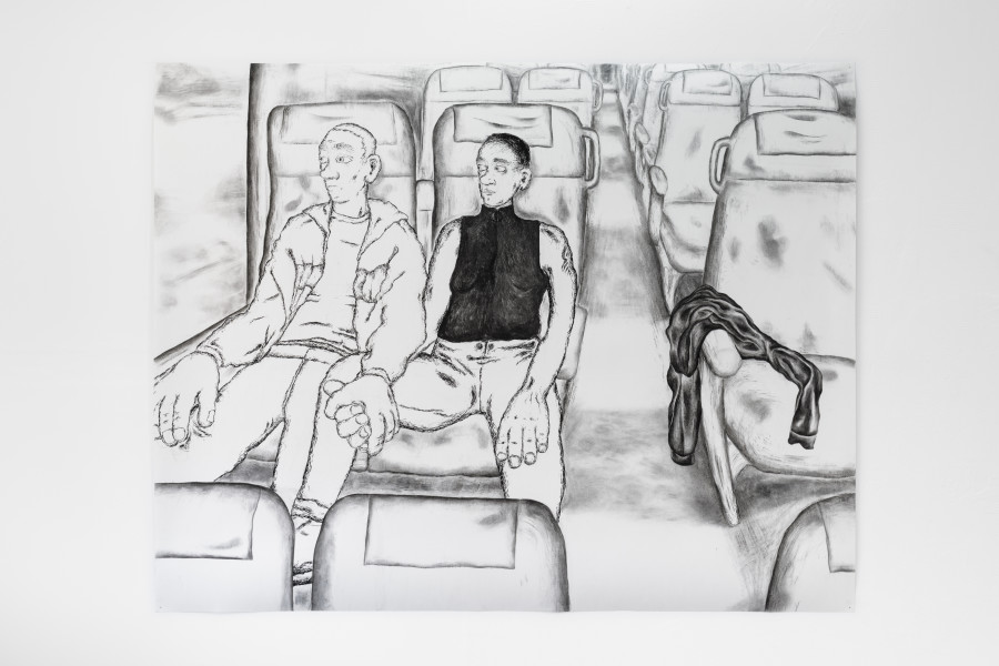 Milva Stutz, Zug, 2021, charcoal on paper, 165 x 210 cm Photo: Kilian Bannwart