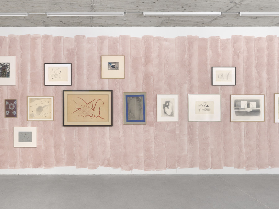 Meret Oppenheim, Zeichnungen mit Tisch, Co-curated by Jacqueline Burckhardt. Installation view, Karma International, Zurich 2022. Courtesy of the artist and Karma International Zurich. Photo credit: Annik Wetter