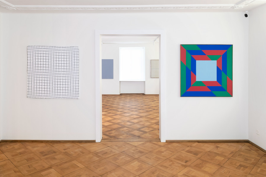 Installation view, Not So Fast! curated by John Armleder, Larkin Erdmann, 2022. Courtesy: Larkin Erdmann Gallery. Photograph: Flavio Karrer, Zürich.
