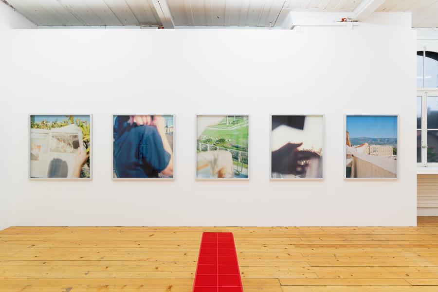 Karl Holmqvist & TV (Calla Henkel, Max Pitegoff) & #PLZKILLMECUZ... Part 1, Background Projection, 2019, "German Theater 2010-2020", Fri Art, 2020. Photo Gunnar Meier. Courtesy of Fri Art Kunsthalle