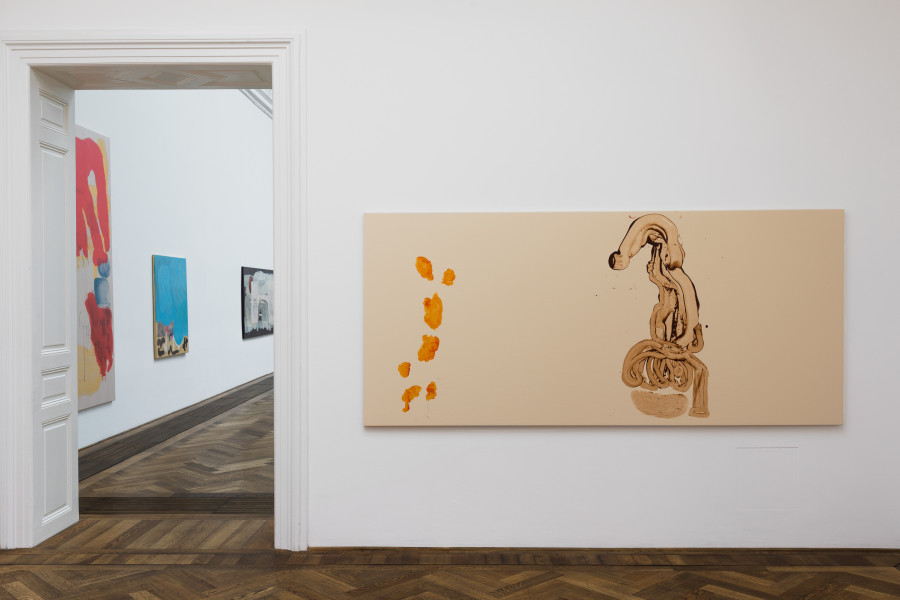 Installation view, Michaela Eichwald, Auf das Ganze achten und gegen die Tatsachen existieren, Kunsthalle Basel, 2021, view on Ohne Titel, 2020. Photo: Nicolas Gysin / Kunsthalle Basel