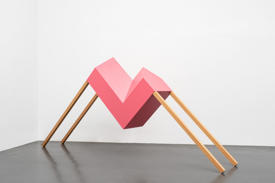 "Les Frères Maison", 2008. Les Frères Chapuisat. 250 x 100 x 50 cm. Bois et peinture - Wood & Painting. Courtesy of the artist and Galerie Laurence Bernard, Geneva.