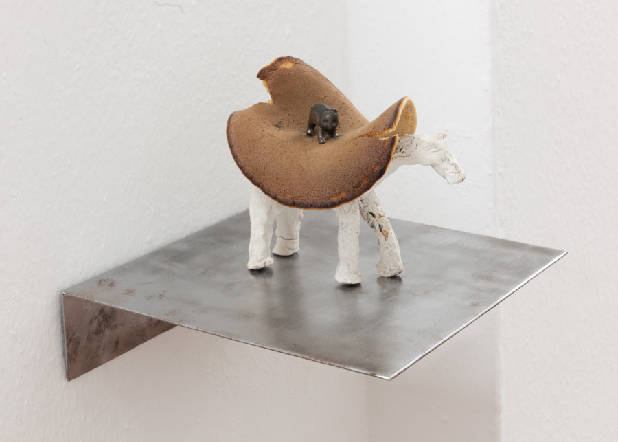 Ugo Gattini, La compagnia della colazione infinita, Das, stuzzicadenti, pancake, ferro, 9x14x10cm, 2020.