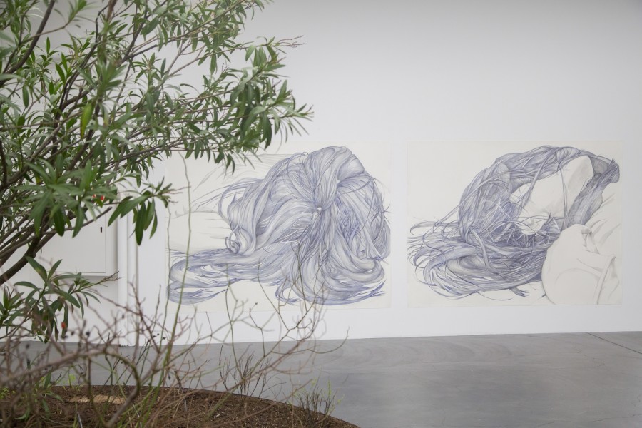 Marlene McCarty, “14”(2) / “14”(4), 2014. Courtesy the artist und Sikkema Jenkins & Co. Gallery. Installation view Kunsthaus Baselland 2020. Photo: Patricia Grabowicz