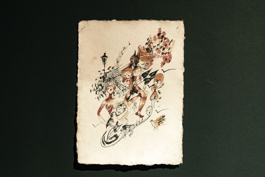 Installation view Sadaf H. Nava, Fabulas Score, schwarzescafé | Luma Westbau, Zurich, 2022. Photo: Nelly Rodriguez