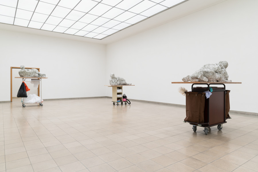 Nicole Wermers, Reclining Fanmail, exhibition view, Kunsthaus Glarus 2022. Photo: Gunnar Meier