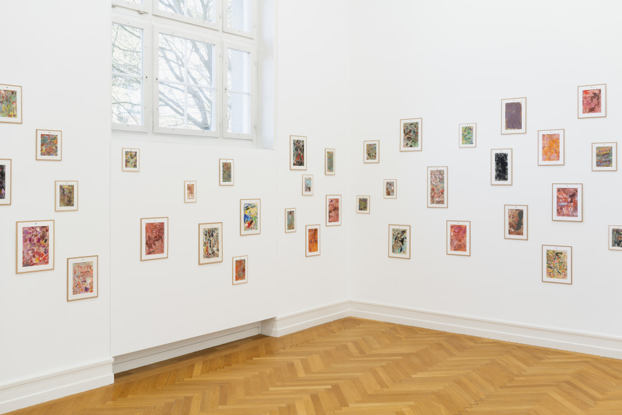 Jean-Frédéric Schnyder, Billige Bilder, 2000–2019, Ölfarbe auf Textil, Karton, 162 Stück / Oil on textile, cardboard, 162 pieces. Courtesy Galerie Eva Presenhuber Zürich / New York. Photo: Gunnar Meier