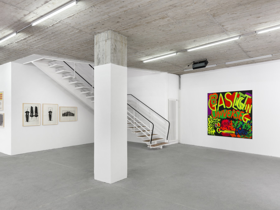 Judith Bernstein, GASLIGTING UNIVERSE, Installation view, Karma International, Zurich 2022. Photo credit: © Annik Wetter. Courtesy of the artist and Karma International Zurich © Judith Bernstein