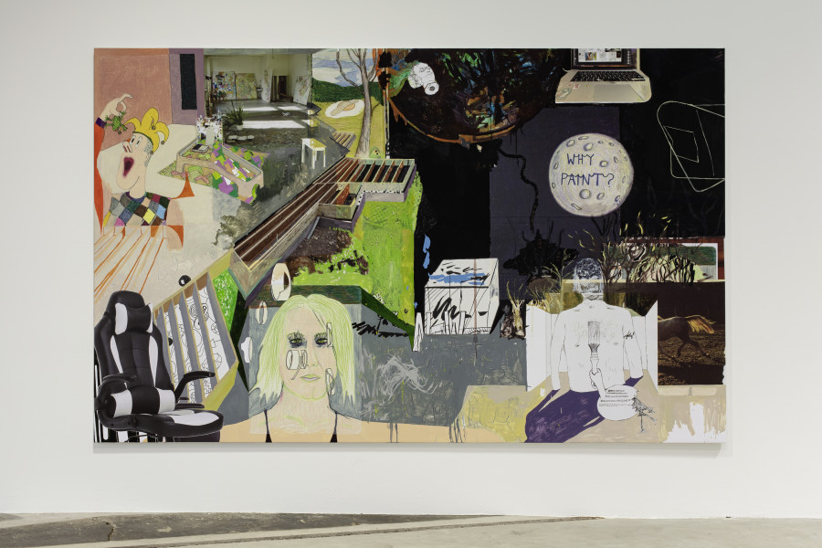 Michael Williams, MPGA (2), 2020, Öl und UV-Druck auf Fotopapier, auf Leinwand aufgezogen, 247,65 × 398,78 cm, © Michael Williams. Courtesy der Künstler, Galerie Eva Presenhuber, Zürich und New York, Gladstone Gallery, New York und Brüssel, und David Kordansky Gallery, Los Angeles, Foto: Stefan Rohner