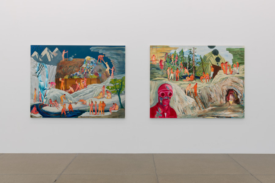 Installationsansicht Köpfe, Küsse, Kämpfe. Nicole Eisenman und die Modernen, 29.1. – 24.4.2022, Aargauer Kunsthaus, Aarau. Foto: ullmann.photography