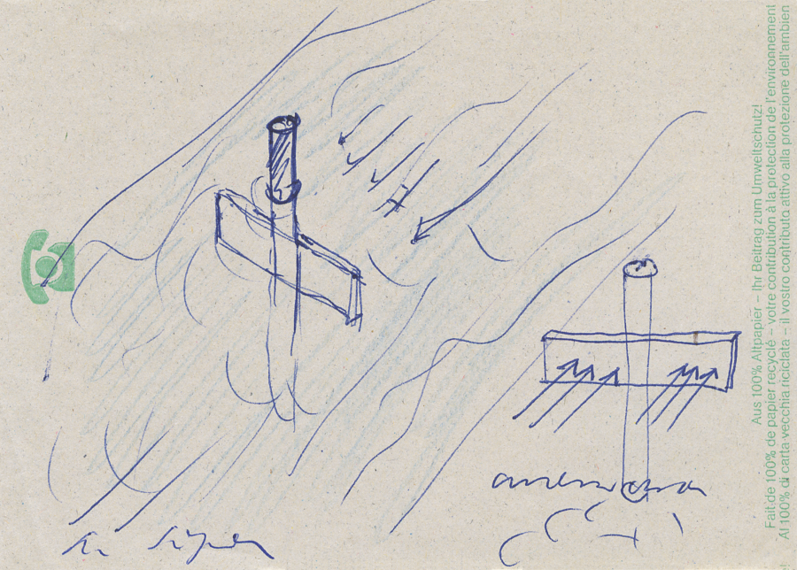 Roman Signer, Skizze zu einer Wasserbeobachtung, 1970er Jahre, © Roman Signer