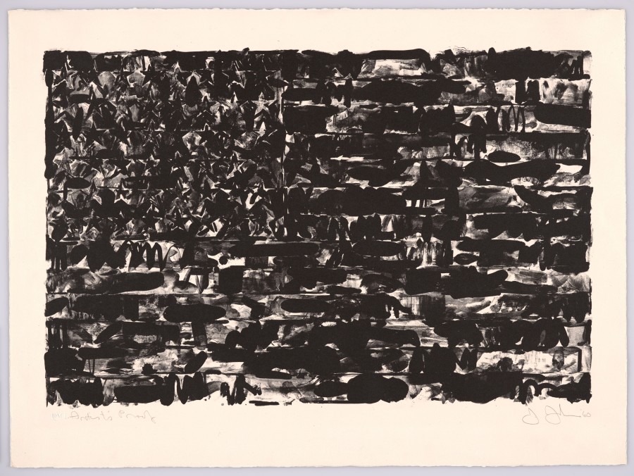 Jasper Johns, Flag I, 1960, Kunstmuseum Basel, Kupferstichkabinett, Foto: Jonas Hänggi, © 2022, ProLitteris, Zürich