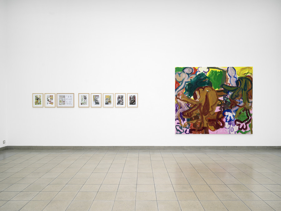 Susan Honegger, Eine Zigarette ist eine Zigarette, ist eine Zigarette: Geboren in den 50er Jahren, 2022, Initiation, Verführung, 2022, Armen Eloyan, Pluto, 2022. Kunstschaffen Glarus 2022 (A-L), exhibition view, Kunsthaus Glarus, 2022. Photo: Cedric Mussano