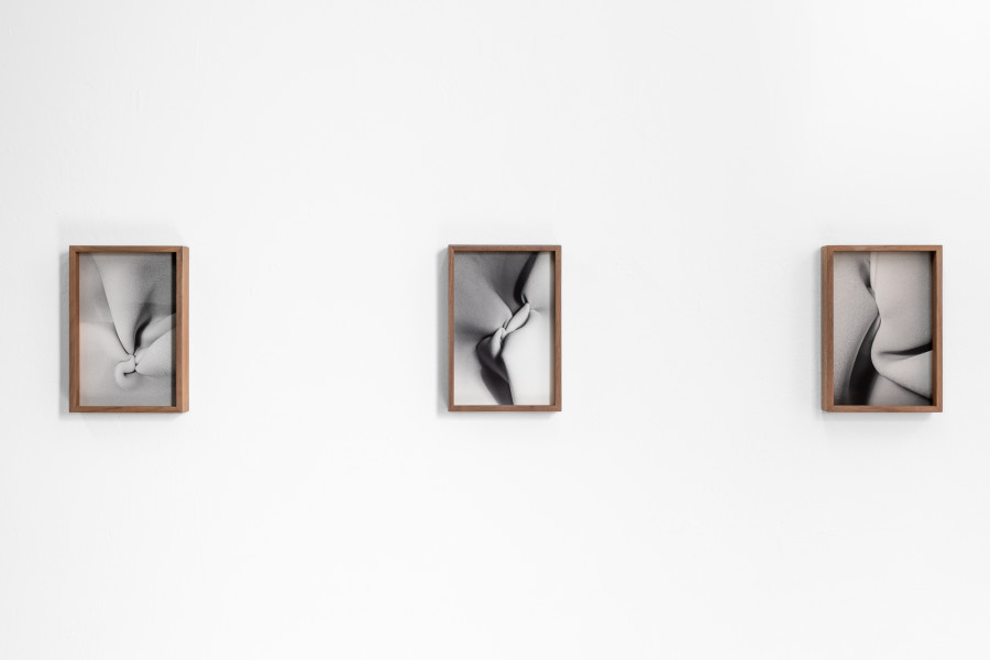 Martín Soto Climént, Marea de espuma, 2015, piezography on Hahnemühle Photo Rag Ultra Smooth 100% Cotton paper and walnut wood, each 31.5 x 21.5 x 6 cm. Photo: Kilian Bannwart