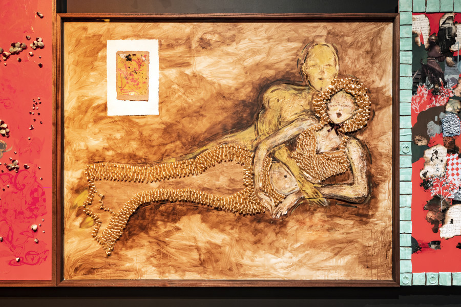 Installation view Sadaf H. Nava, Fabulas Score, schwarzescafé | Luma Westbau, Zurich, 2022. Photo: Nelly Rodriguez