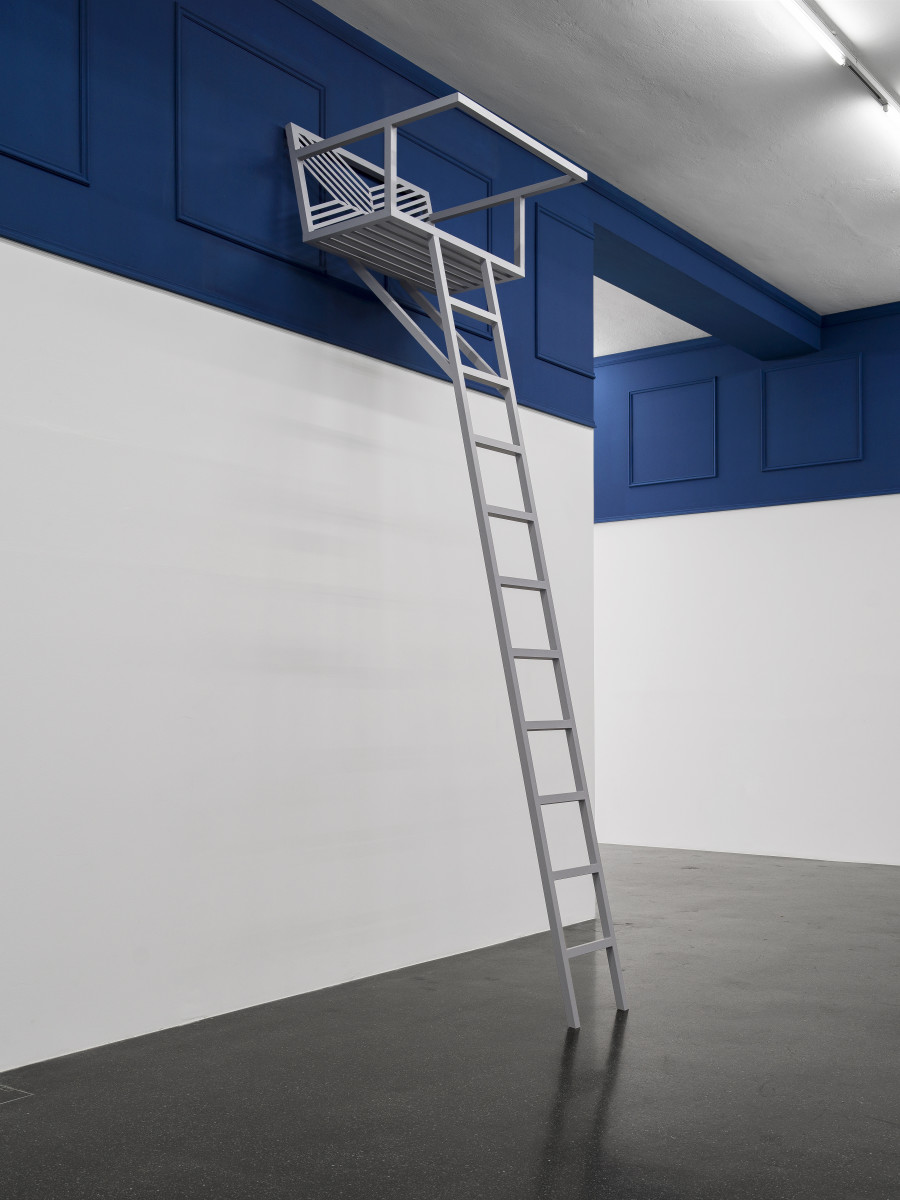 Dozie Kanu, Chair [ xix ] (head hunt), 2022, Steel, acrylic polyurethane enamel primer paint, 440 x 106 x 102 cm