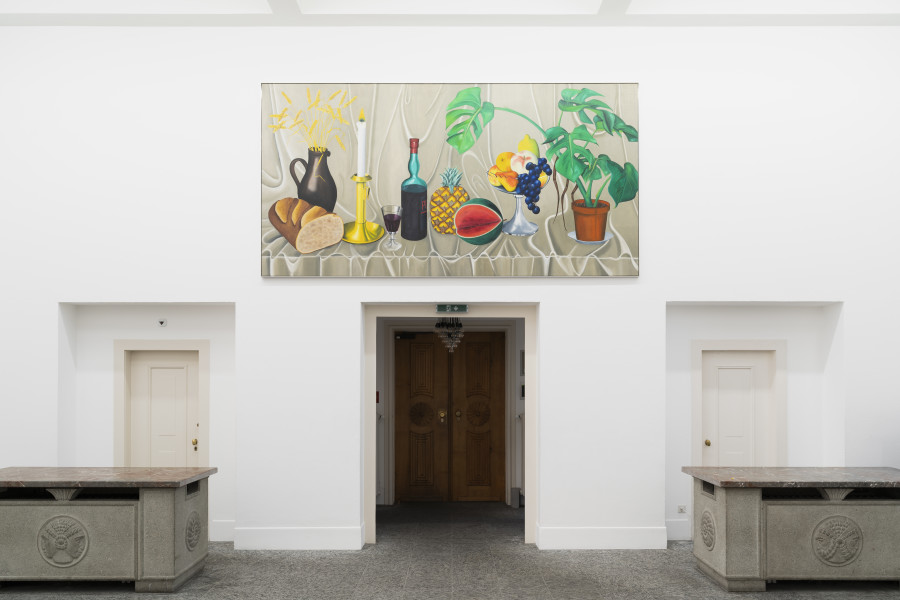 Jean-Frédéric Schnyder, Stilleben, JF + M, 1970, Öl auf Leinwand, gerahmt Technik. Courtesy Margret Rufener. Photo: Gunnar Meier