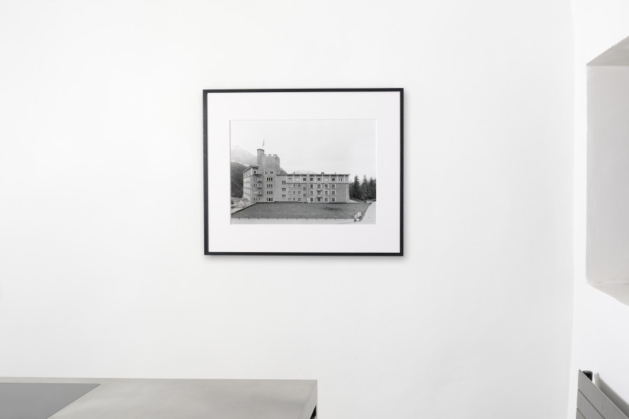 Exhibition view, Petra Wunderlich, Zuoz, 2021, Gelatin silver print on baryt paper, 42 x 60 cm (image) / 68 x 82 cm (frame), 2/5. Photo: Ralph Feiner, Courtesy of the artist and Galerie Tschudi