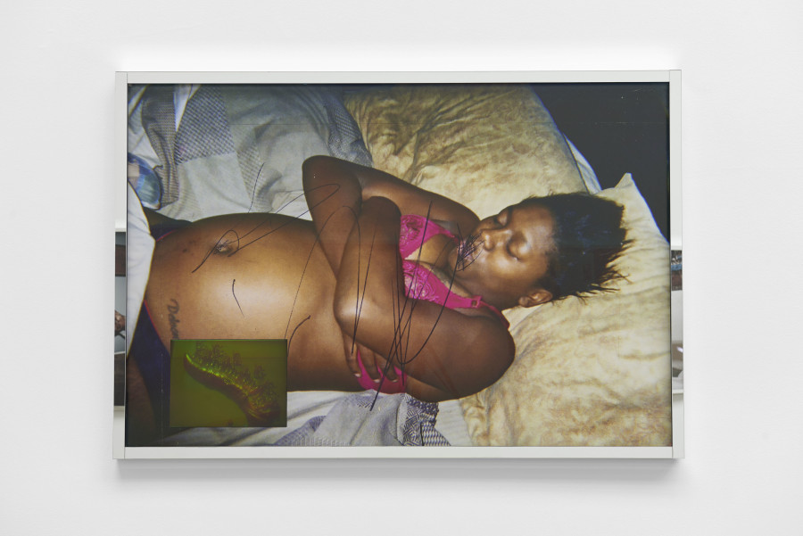 Deana Lawson, installation view, Centropy, Kunsthalle Basel, 2020, view on Deleon? Unknown, 2020. Photo: Philipp Hänger / Kunsthalle Basel