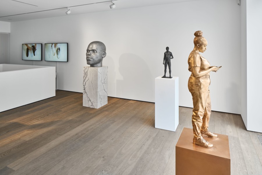 Installation view, ‘Thomas J Price. The Space Between’ at Hauser & Wirth St.Moritz, until 18 April 2022. © Thomas J Price. Courtesy the artist and Hauser & Wirth. Photo: Jon Etter