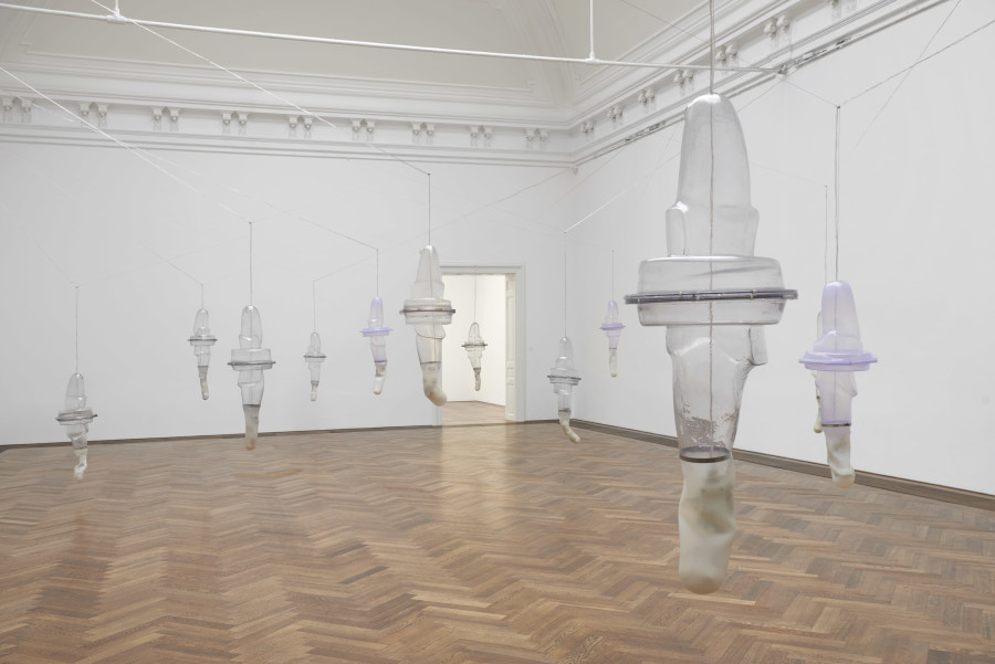Exhibition view, Berenice Olmedo, Hic et Nunc, Kunsthalle Basel, 2022. Photo: Philipp Hänger / Kunsthalle Basel. All works courtesy the artist and Jan Kaps, Cologne