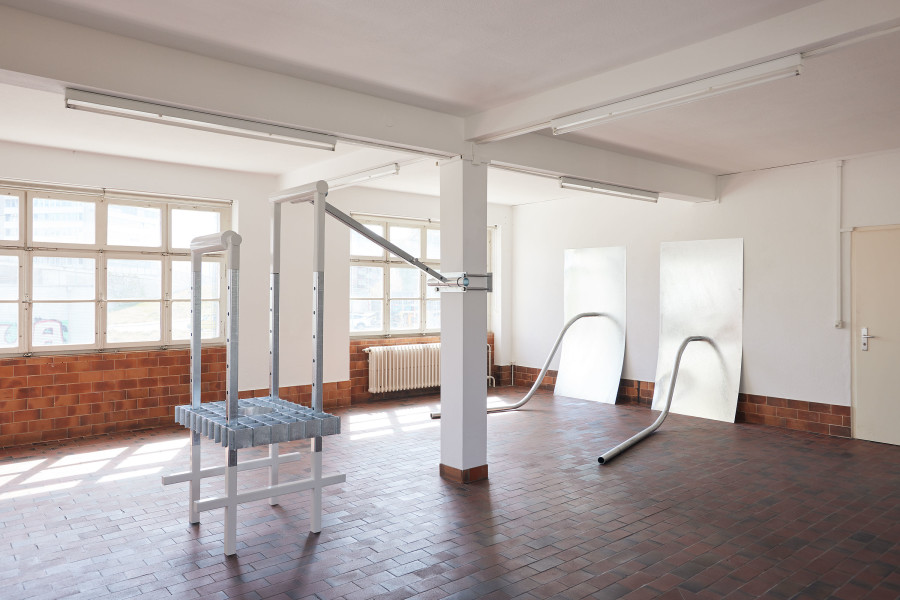 Installation view, Toni Schmale, watersports, Mayday, 2022.