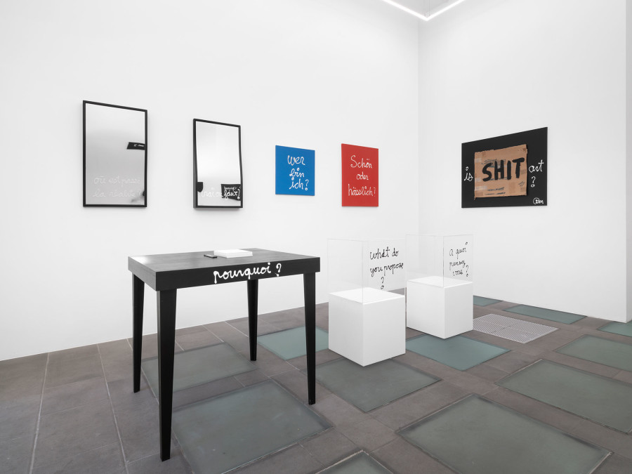 Exhibition view, Ben Vautier, What is the question?, galerie lange + pult, 2022. Photo credit: Julien Gremaud