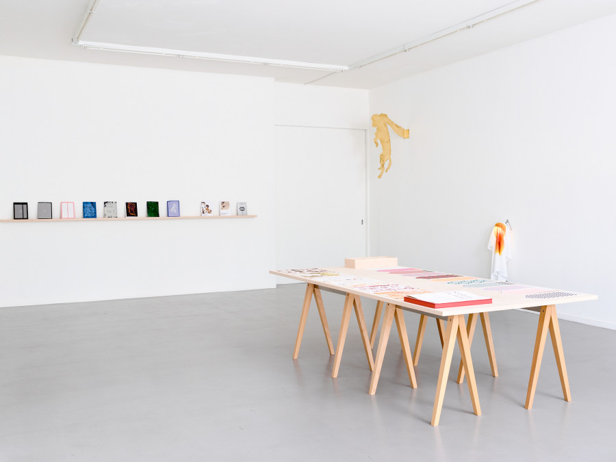 Vue de l’exposition L’esprit d’escalier, Before publications et éditions récentes, CEC, 2022. © Sandra Pointet