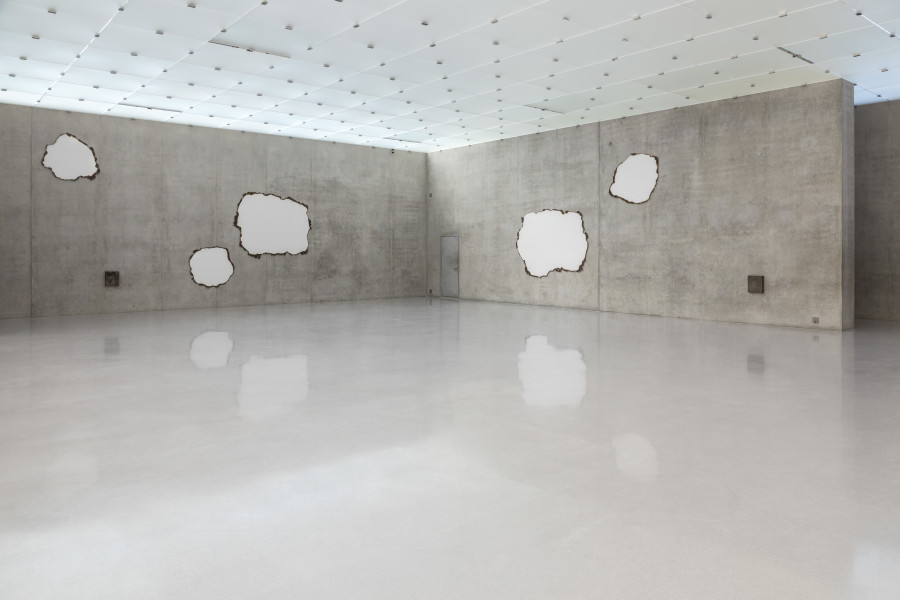 Peter Fischli Installation view, third floor, Kunsthaus Bregenz, 2020 Papierarbeiten, 2020 Photo: Markus Tretter Courtesy of the artist © Peter Fischli, Kunsthaus Bregenz