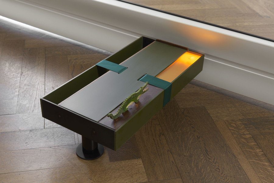 Camille Blatrix, installation view, Standby Mice Station, Kunsthalle Basel, 2020, view on Standby Mice Station (Autumn Box), 2020 (detail). Photo: Philipp Hänger / Kunsthalle Basel. Courtesy of the artist; Galerie Balice Hertling, Paris, and Andrew Kreps Gallery, New York