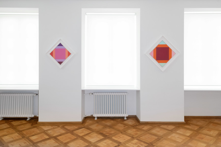 Installation view, Not So Fast! curated by John Armleder, Larkin Erdmann, 2022. Courtesy: Larkin Erdmann Gallery. Photograph: Flavio Karrer, Zürich.
