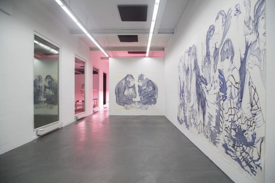 Marlene McCarty, GROUP 10.3 (Sorry.Baby.), 2008 / GROUP 1.3 (Lititz, Pennsylvania. Sunday, November 13, 2005. 11:25 am), 2007. Courtesy the artist. Installation view Kunsthaus Baselland 2020. Photo: Patricia Grabowicz