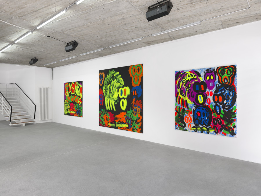 Judith Bernstein, GASLIGTING UNIVERSE, Installation view, Karma International, Zurich 2022. Photo credit: © Annik Wetter. Courtesy of the artist and Karma International Zurich © Judith Bernstein