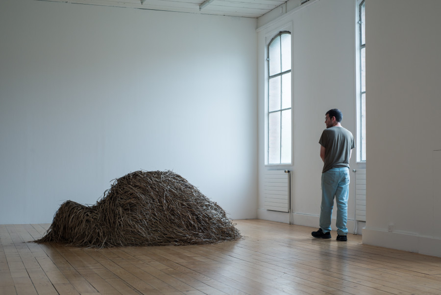 Performance documentation, Georgia Sagri, Shelter_Refuge, Kunsthalle Friart Fribourg, 2022, Photo Stathis Mamalakis ©Georgia Sagri