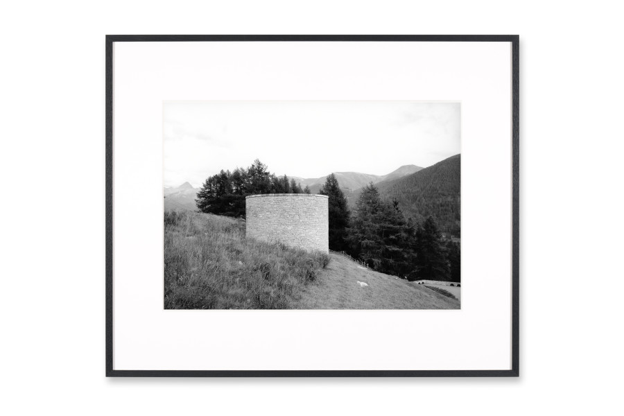 Exhibition view, Petra Wunderlich, Zuoz, 2021, Gelatin silver print on baryt paper, 42 x 60 cm each (image) / 68 x 82 cm each (frame), 2/5. Photo: Ralph Feiner, Courtesy of the artist and Galerie Tschudi