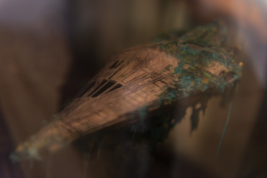 Ilaria Vinci, A beating of giant wings (Narcissus), 2021, Glass jar, mixed media 55 x 25 x 25 cm / Picture: Flavio Karrer / Courtesy: the Artist and Plymouth Rock