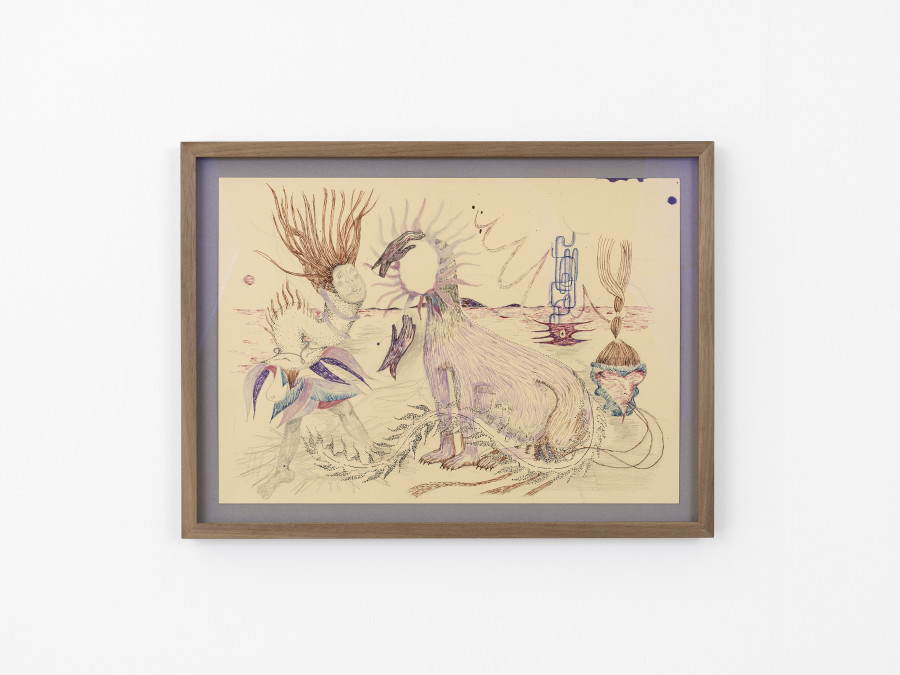 Melisa Sabir, Eine Millisekunde im Bewusstsein, Ink on Paper, Framed, 41.5 × 29.5 cm, 2021 / Photo: Cedric Mussano / Courtesy: the artists and Kirchgasse Gallery