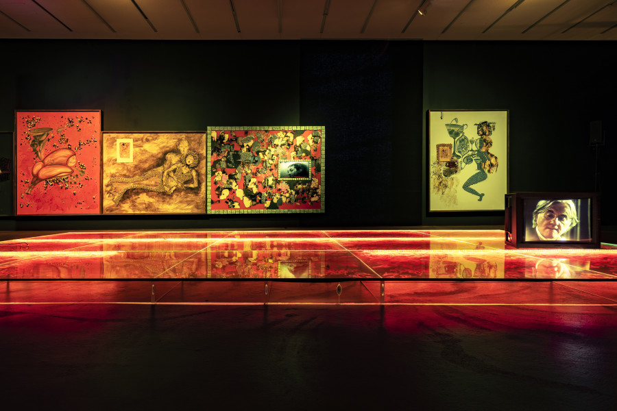 Installation view Sadaf H. Nava, Fabulas Score, schwarzescafé | Luma Westbau, Zurich, 2022. Photo: Nelly Rodriguez